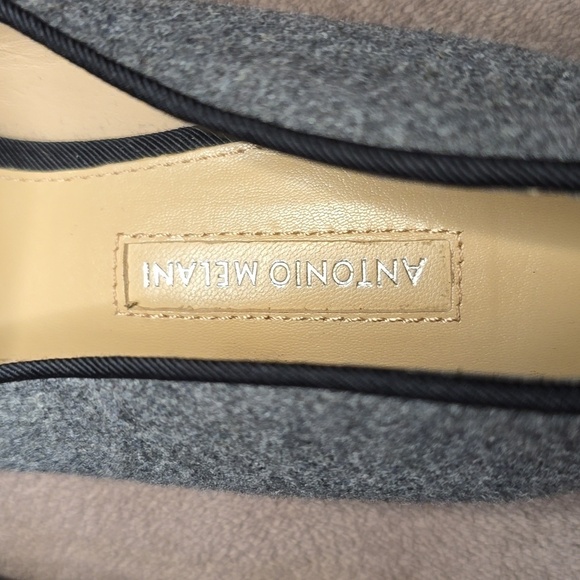 Antonio Melani Gray and Black Felt Loafers Bow/ Wool Size 8.5 - Picture 8 of 11